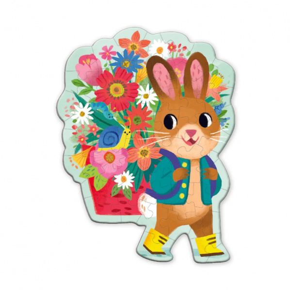 Mudpuppy Puzzle s blahopřáním Zajíček s kyticí Mudpuppy Puzzle s blahopřáním Zajíček s kyticí