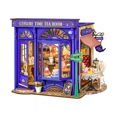 RoboTime 3D dřevěná skládačka Miniatura domečku Čajovna pro chvíle pohody