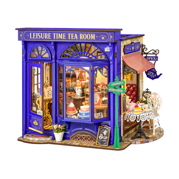 RoboTime 3D dřevěná skládačka Miniatura domečku Čajovna pro chvíle pohody RoboTime 3D dřevěná skládačka Miniatura domečku Čajovna pro chvíle pohody