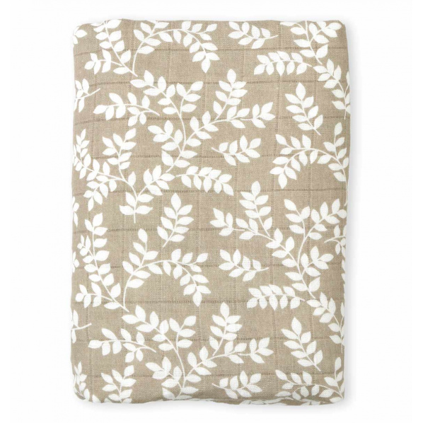 A Little Lovely Company - Mušelínová osuška XL, leaves - taupe A Little Lovely Company - Mušelínová osuška XL, leaves - taupe