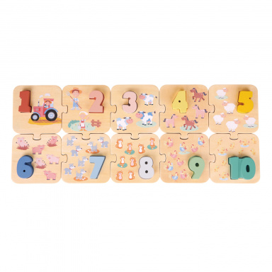 Puzzle - Učíme se číslice - farma