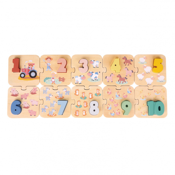 Puzzle - Učíme se číslice - farma Puzzle - Učíme se číslice - farma