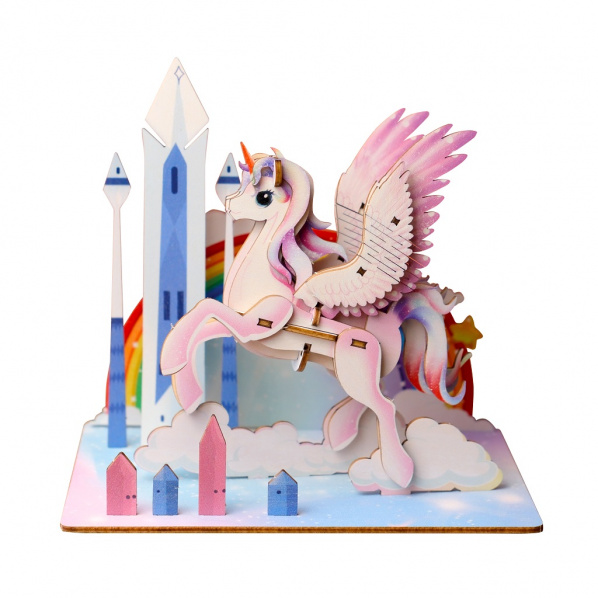 EscapeWelt 3D dřevěné puzzle Jednorožec EscapeWelt 3D dřevěné puzzle Jednorožec