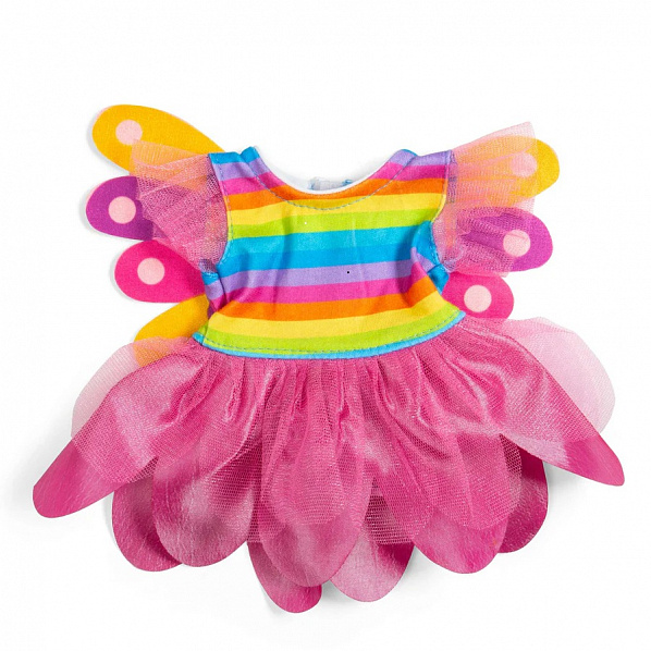 Bigjigs Toys Duhové šaty víly s křídly pro panenku 34 cm