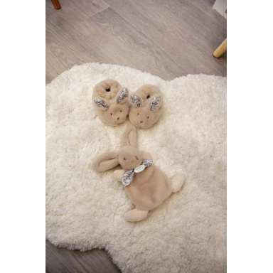 Doudou Dárková sada béžová Plyšový zajíček a botičky
