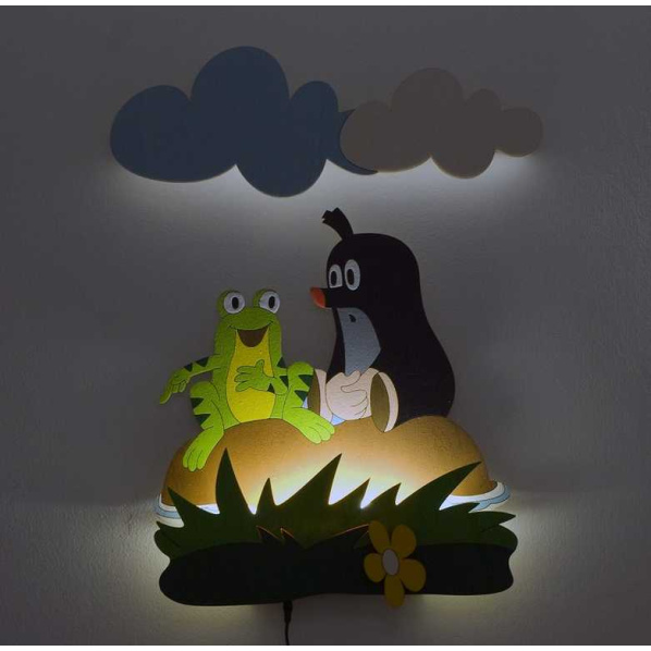 DoDo Dětská LED lampička krtek a žabka