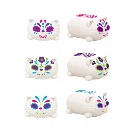 Schylling NeeDoh Mačkací Sugar Skull kočka svítící ve tmě
