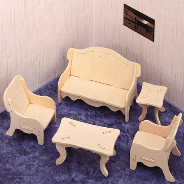 Woodcraft Dřevěné 3D puzzle Obývací pokoj Woodcraft Dřevěné 3D puzzle Obývací pokoj