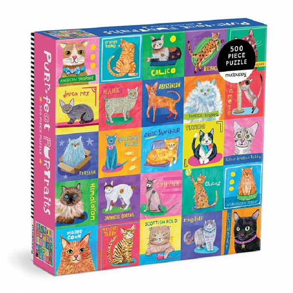 Mudpuppy Puzzle Portréty koček 500 dílků
