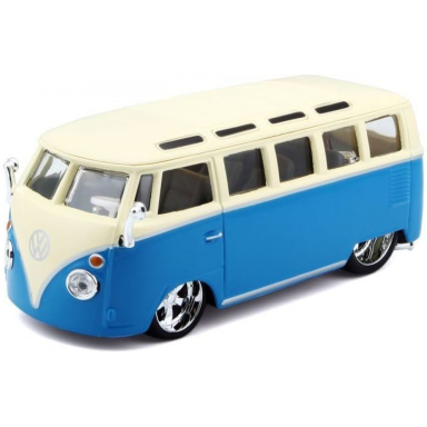 Bburago 1:32 Plus Volkswagen Van Samba Blue/White