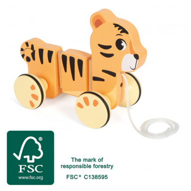 small foot Dřevěná tahací hračka Tygr