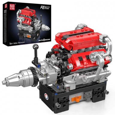 Mould King 10204 Automobilový 8válcový motor FE V12