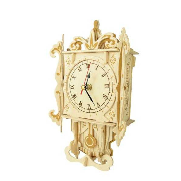 Woodcraft Dřevěné 3D puzzle hodiny kyvadlové