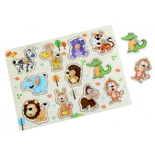 2Kids Toys Dřevěné puzzle Safari 11 dílků