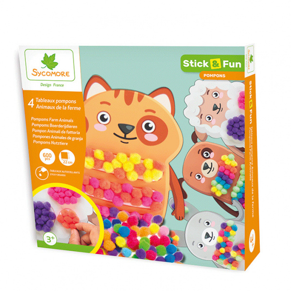 Stick & Fun - zdobení bambulkami - domácí zvířátka Stick & Fun - zdobení bambulkami - domácí zvířátka