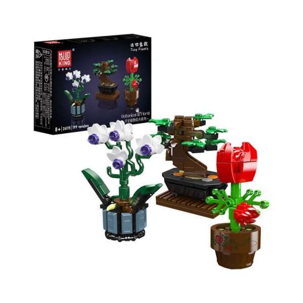 Mould King 24115 Mini květiny v květináči – Orchidej, Bonsaj, Květ energie