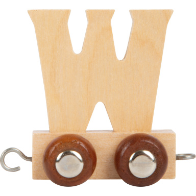 Dřevěný vláček vláčkodráhy abeceda písmeno W