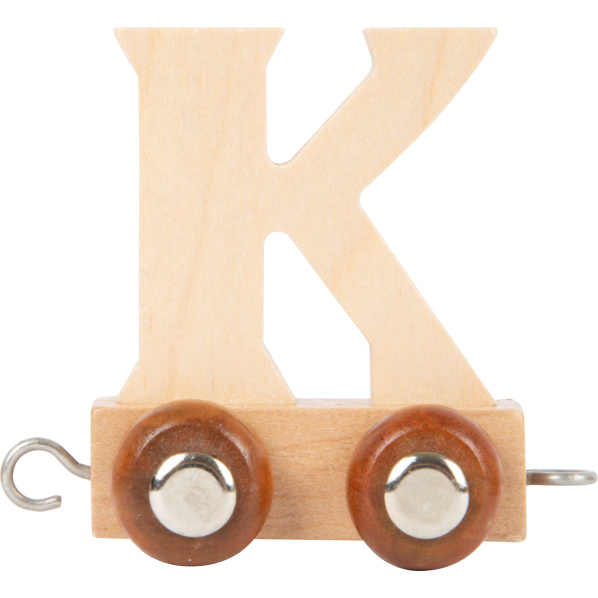Dřevěný vláček vláčkodráhy abeceda písmeno K
