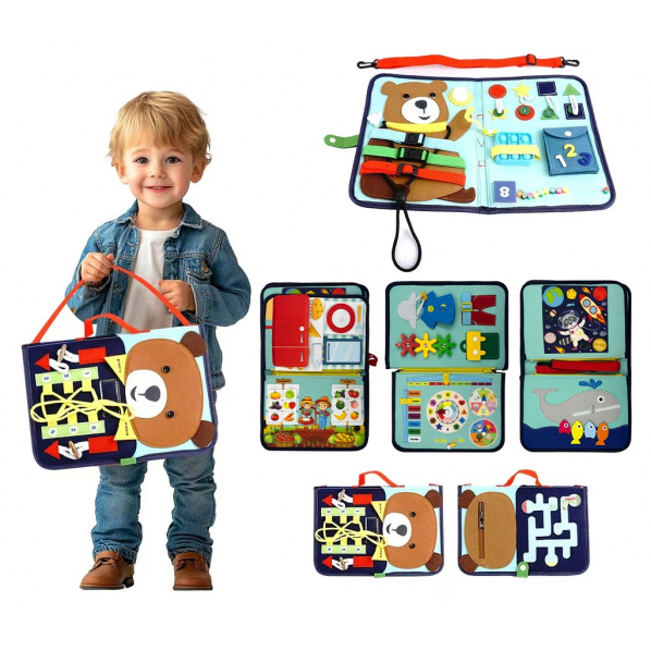 2Kids Toys Senzorická busy kniha Medvídek 2Kids Toys Senzorická busy kniha Medvídek