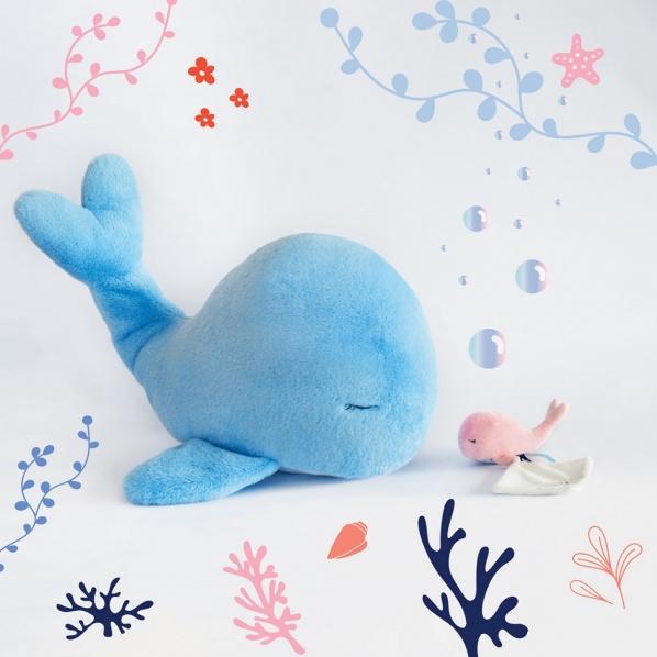 Doudou Plyšová modrá velryba 60 cm Doudou Plyšová modrá velryba 60 cm