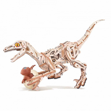 RoboTime 3D dřevěná mechanická skládačka Velociraptor