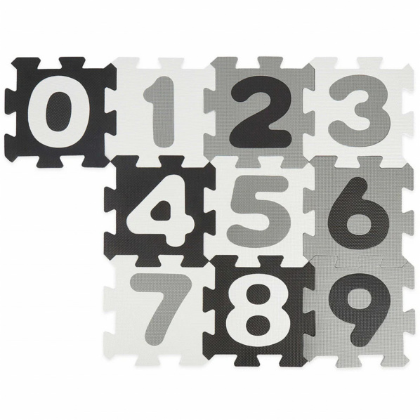 Bieco - Pěnová hrací podložka s čísly - puzzle black & white - 10 ks Bieco - Pěnová hrací podložka s čísly - puzzle black & white - 10 ks