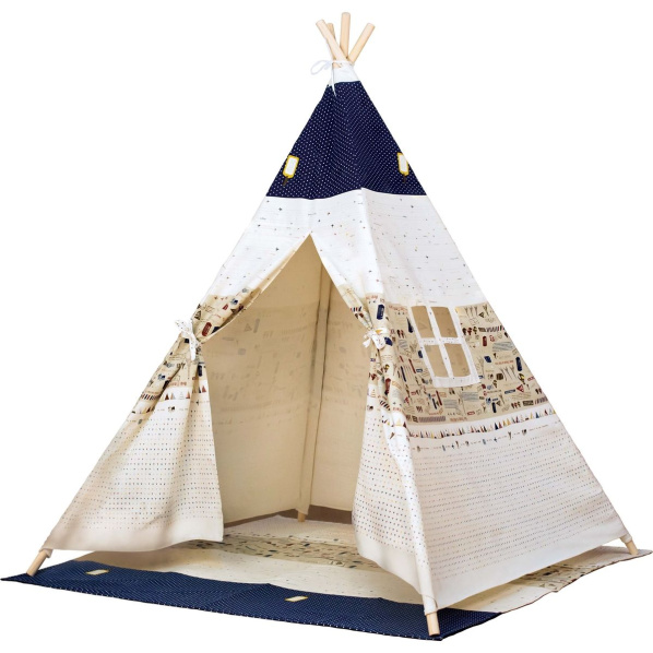Bino Stan TeePee, béžovo-modrý