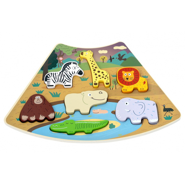 2Kids Toys Dřevěné puzzle Safari propojitelné