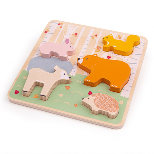 Bigjigs Baby Dřevěné puzzle Woodland Bigjigs Baby Dřevěné puzzle Woodland